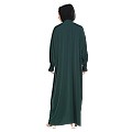 Premium Firdaus Loose Fit abaya with Ruffled Sleeves - Bottle Green Premium Firdaus Loose Fit abaya with Ruffled Sleeves - Bottle Green